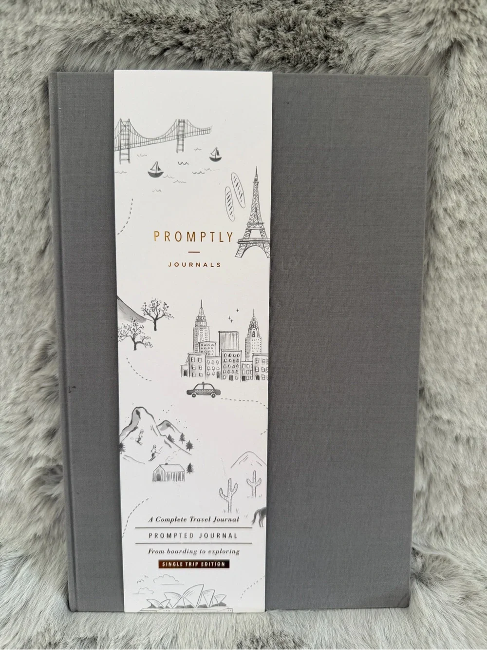 Gray Promptly Travel Journal new hardcover